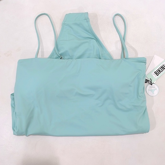 NWT XXL bikini lab sea foam mint swimsuit full cover double square pad shelf bra - Picture 10 of 10